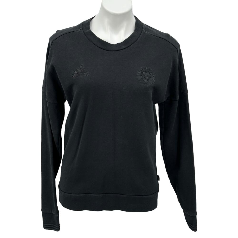 Adidas Philadelphia Union Soccer Sweatshirt SZ M Pullover Embroidered Logo Black